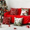 Set of 4 Christmas Cardinal Home Sweet Home Poinsettia Holly Berries Throw Pillow Covers, 18 x 18 Inch - 4 of 4