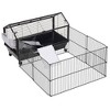 PawHut Small Animal Cage Bunny Playpen with Main House and Run for Rabbit, Guinea Pigs, Chinchilla for Indoor and Outdoor - 4 of 4