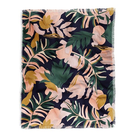 Tropical print throw online blanket