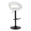 LumiSource Set of 2 Posh Adjustable Barstools Black Metal/White PU - 2 of 4