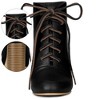 Allegra K Women's Round Toe Lace Up Chunky Heels Ankle Booties - 3 of 4