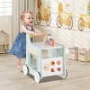 KTMBDW 2-in-1 Baby Walker with 8 Fun Activities (Dessert Sorter/Adjustable Clock/Maze) + Side Shop Window (Role Play)for 10-12 Months 1 2 3 Years Old - 2 of 4