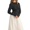 Women's Twist Ruched Detail Long Sleeve Top - MIOU MUSE - 2 of 4