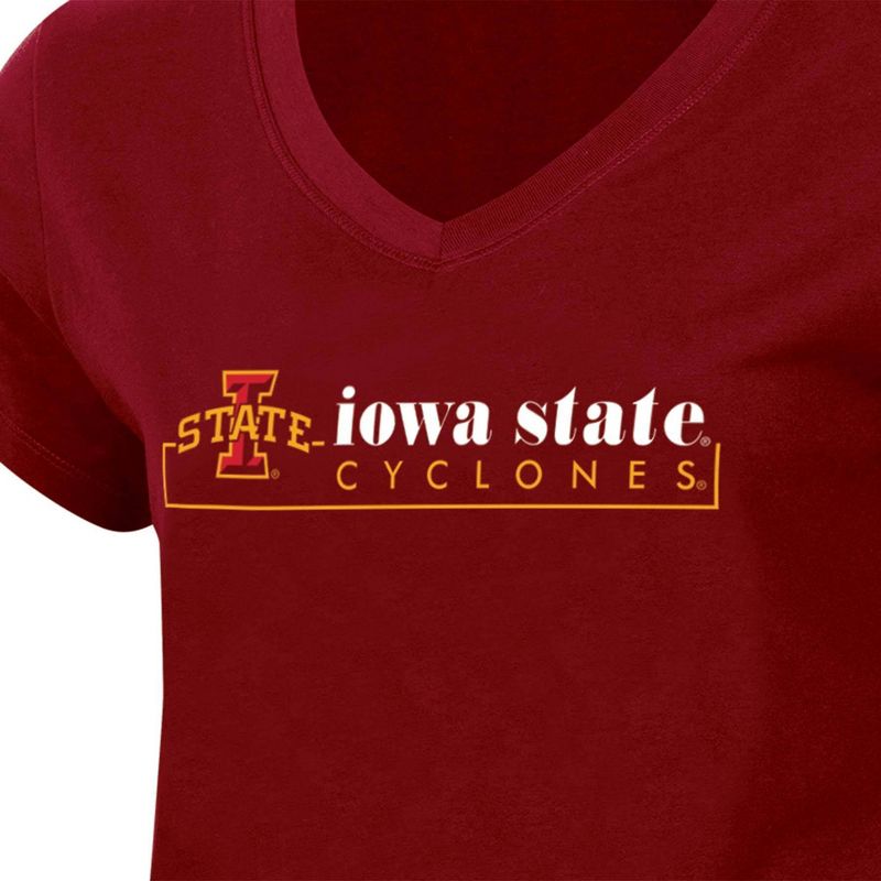 NCAA Iowa State Cyclones Women&#39;s Core V-Neck T-Shirt, 3 of 4