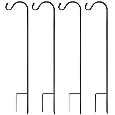 Snynuxx Metal Heavy Duty Shepherds Hook, Adjustable Shepards Hooks for Outdoor, Black Plant Hooks Pole