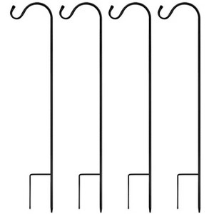 Snynuxx Metal Heavy Duty Shepherds Hook, Adjustable Shepards Hooks for Outdoor, Black Plant Hooks Pole - 1 of 4