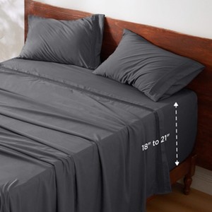 Deep Pocket Sheets Set - Fits Mattresses Up to 21 Inches Thick - 4 Piece GentleSoft™ Bed Sheets, Moisture Wicking, Soft & Cooling Bedsheet & Pillowcas - 1 of 4