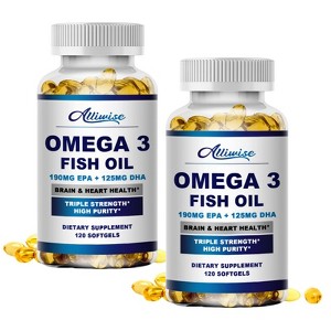 Alliwise (2 Pack) Omega-3 Fatty Acids Fish Oil Capsules, 240ct - 1 of 4