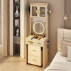 KTMBDW Vanity Desk with Mirror and LED Lights, Makeup Table with Charging Station and drawers and Storage Shelves for Small Space, Bedroom - 3 of 4
