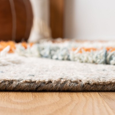 Hand-Knotted Blue Wool Tribal Area Rug - 4' x 6'