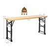 Costway 66.5" Outdoor Folding Wood Picnic Table Height Adjustable Metal Frame - 3 of 4