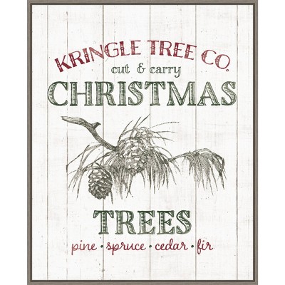 22" x 28" Christmas Tree Farm Sign Framed Wall Canvas - Amanti Art