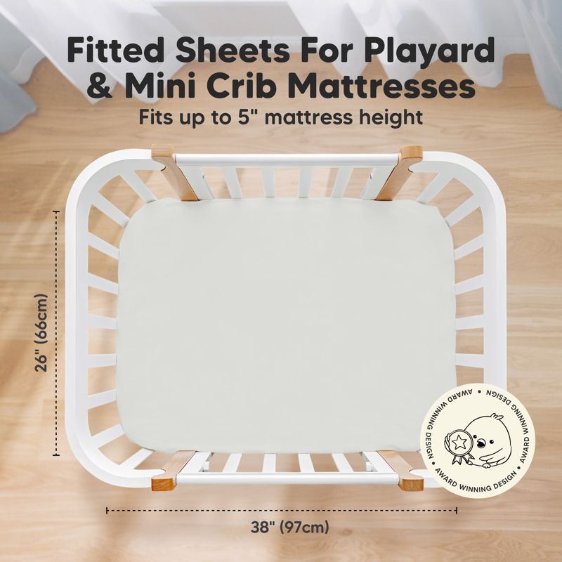 KeaBabies 2-Pack Isla Mini Crib Sheets, Pack and Play Sheets Fitted, Pack N Play Sheets, Fitted Crib Sheet, 3 of 11