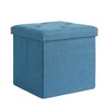 VECELO 46"/30"/15"/11.8" Folding Storage Ottoman Bench, Storage Chest, Linen Fabric Foot Rest Stool, Storage Footstools, Folding Storage Ottoman - 4 of 4