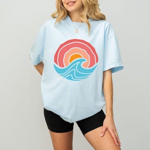 Simply Sage Market Ocean Circle Retro Garment Dyed Tee - 1 of 4