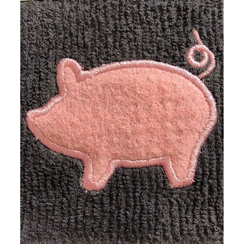 2pk Pig Print Dish Cloths with Scrubber Gray/Pink - MU Kitchen, 2 of 3