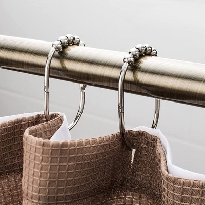 Polished Nickel Wide Shower Curtain Rings Set of 12