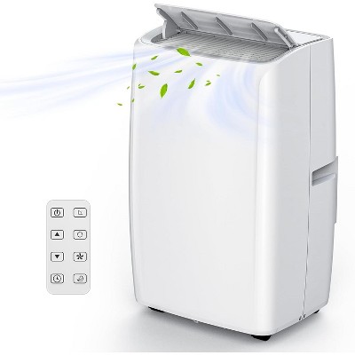 14000 BTU Portable Air Conditioner, 3-In-1 Cooling, Dehumidifier, Fan for Rooms Up to 750 Sq.Ft, Remote Control, Self-Evaporative System, Window Kit