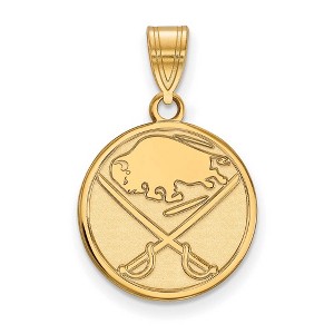 Black Bow Jewelry 10k Yellow Gold Buffalo Sabres NHL Medium Pendant - 1 of 3