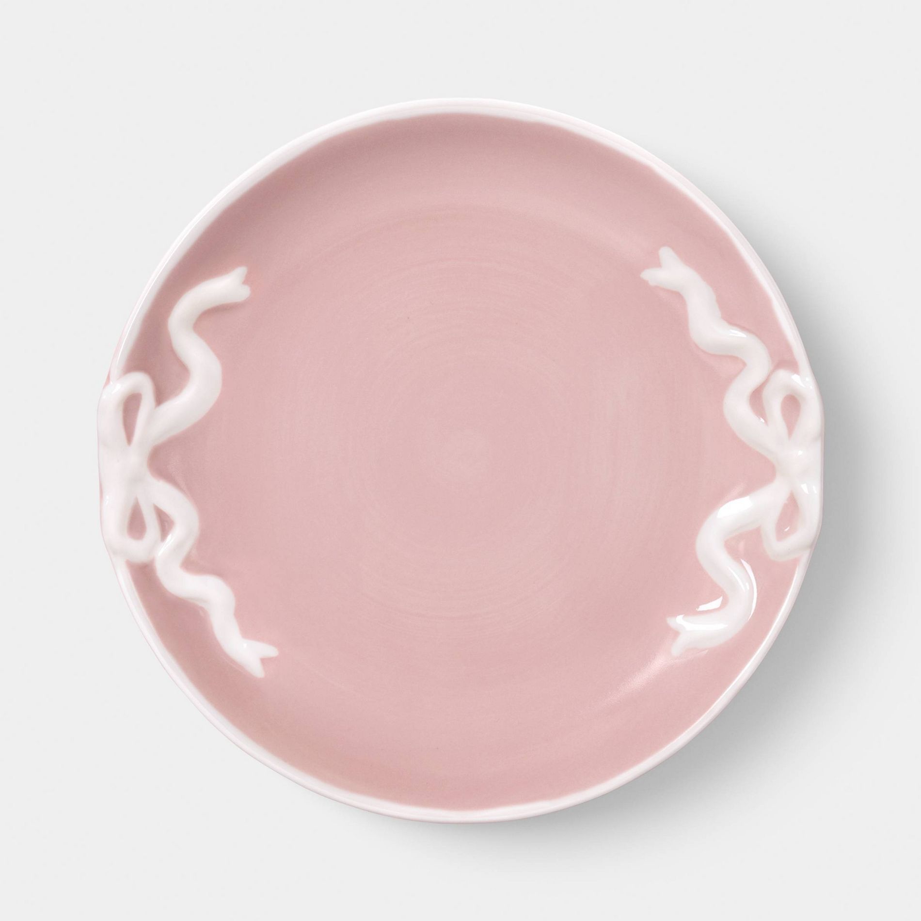 6" Stoneware Bow Appetizer Plate Pink - Room Essentials™