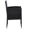vidaXL Patio Chairs with Cream White Cushions 4 pcs Black Poly Rattan - 4 of 4