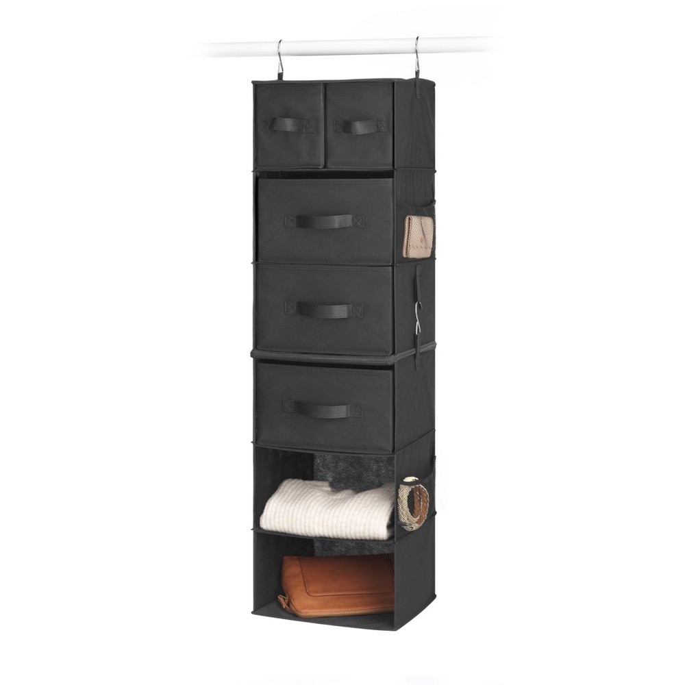 Whitmor Multifunctional Hanging Organizer with Drawer Inserts 1ct Black