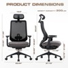 COLAMY ATLAS Ergonomic Mesh Back Office Chair with Slide Seat - 2 of 4