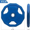 Color Weight Plate 2-Inch Rubber Coated Plate for Barbell, Solid Cast Iron Weight Plates for Strength Training, Weightlifting, Crossfit, Home Gym - 2 of 4