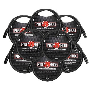 Pig Hog 8mm XLR Microphone Cable Male to Female 3 Ft Fully Balanced Premium Mic Cable - 8 Pack - 1 of 4