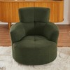 360° Swivel Barrel Chair with Adjustable Headrest - Plush Upholstered Accent Chair for Living Room, Office & Bedroom - 2 of 4