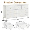 3 Dresser for Bedroom, 29" Tall Dresser, Modern Tall Drawer Dresser with Storage, Wooden Closet Dressers Chest of Drawers, White - 2 of 4