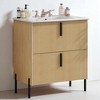 30" Bathroom Vanity with Fluted Design, Ceramic Sink Basin, Soft Close Full-Extension Drawers,Freestanding Cabinet - 2 of 4