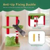 32in Cat Scratching Posts Tower with Cat Condo and Hammock, Christmas Themed Plush Cat Tree with Cat Massage Brush, Activity Center for Indoor Cats - 4 of 4