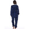 Just Love Womens One Piece Buffalo Plaid Adult Bodysuit Faux Sherling Lined Hoody Pajamas - 3 of 3
