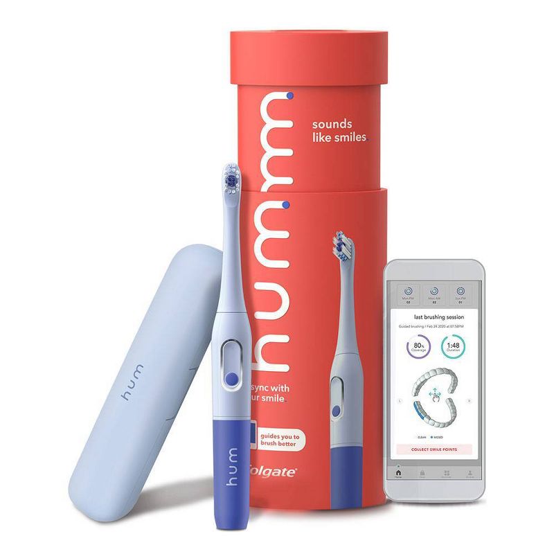 hum by Colgate Smart Battery Sonic Toothbrush Kit with Travel Case - Blue, 1 of 12