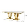 70'' Luxury Rectangular Dining Table for 6 with MDF Marble Top, Modern Stainless Steel Base Dining Table for Kitchen Dining Room-Coolbibila - 4 of 4