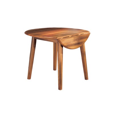 Ashley Berringer Drop Leaf Dining Table Rustic Brown: Extendable, Mid-Century Modern, Seats 4, Wood Frame