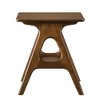 Alilang 21.00 Inch Mid-Century Modern Accent Table with Unique Openwork Design and Storage Shelf-Brown - 3 of 4