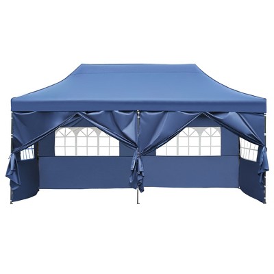 10x20 Pop Up Canopy with Sidewalls Outdoor Canopy Tent Heavy Duty Party Tent with Roller Bag, Height Adjustable, Weatherproof UV Defense-ModernLuxe