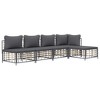 vidaXL 5-Piece Indoor/Outdoor Patio Lounge Set - Flexible Design, Durable Poly Rattan Material, Comfortable Cushioned Seating in Anthracite Dark Gray - 3 of 4