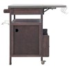 GlasFlength Decorative Storage Cabinets, Wood Frame, with Drawer, Grooved Sliding, Table with Hooks, Red, 40.5"*21"*36.25" - 2 of 4