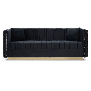 NicBex Velvet 3 Seater Sofa Couch with Nailhead Decoration Modern Upholstered Sofa with Sturdy Base for Living Room - 1 of 4
