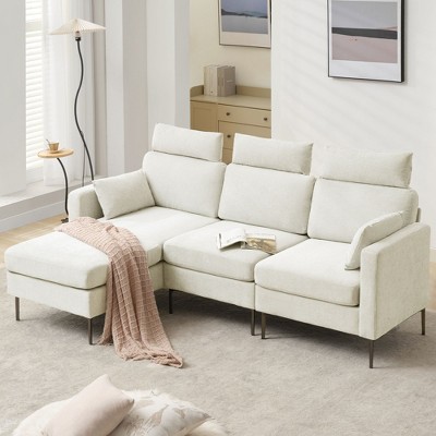 Hyleory 89'' Chenille 3 - Piece Upholstered Sectional Sofa