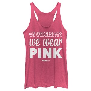 Women's Mean Girls We Wear Pink Quote Racerback Tank Top - 1 of 4