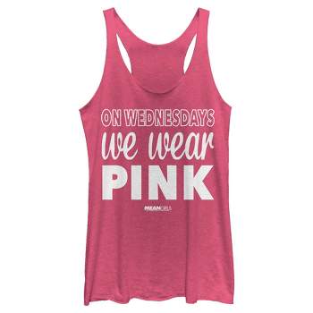 Women's Mean Girls We Wear Pink Quote Racerback Tank Top