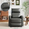 Manual Recliner Chair,Adult Sofa Rocker 360°Rotatable,Faux Leather Single Sofa with Adjustable Backrest and Footstool - 3 of 4
