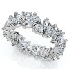 Pompeii3 3Ct Pear & Round Diamond Eternity Ring 14k Gold or Platinum Lab Created - 3 of 4