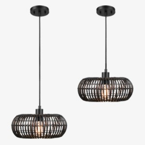Fitz 1-Light Pendant Lighting with Rattan Shade - Globe Electric - 1 of 4