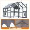 60" H Walk-in Chicken Coop , Hen House With 2 Lift Small Doors, Galvanized Wire Mesh, Removable Waterproof Cover, Sliding Bolt Locks - 2 of 4