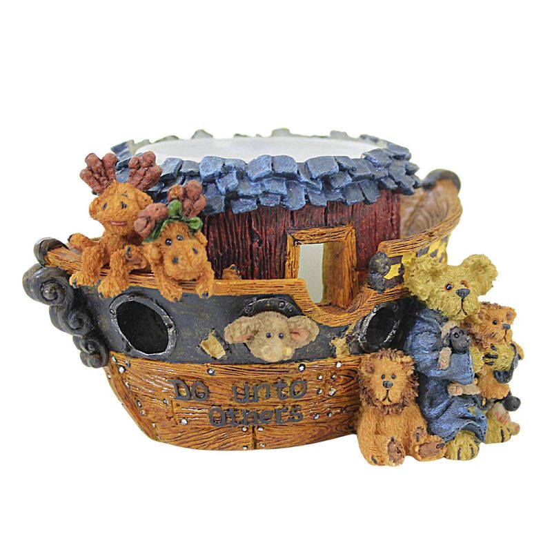 Boyds Bears Resin 3.0 Inch Noah And The Golden Rule Votive Ark Bearstone Lion Giraffe Votive Candle Holders, 1 of 4